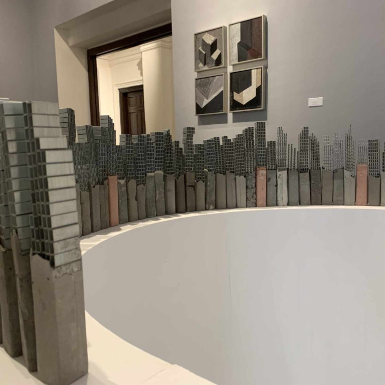 Almost Clones (another view), H 14 x L 1X W1 in, SET OF FIFTY PIECES, CEMENT, STAPLE PINS, DISPLAY VARIABLE, 2018