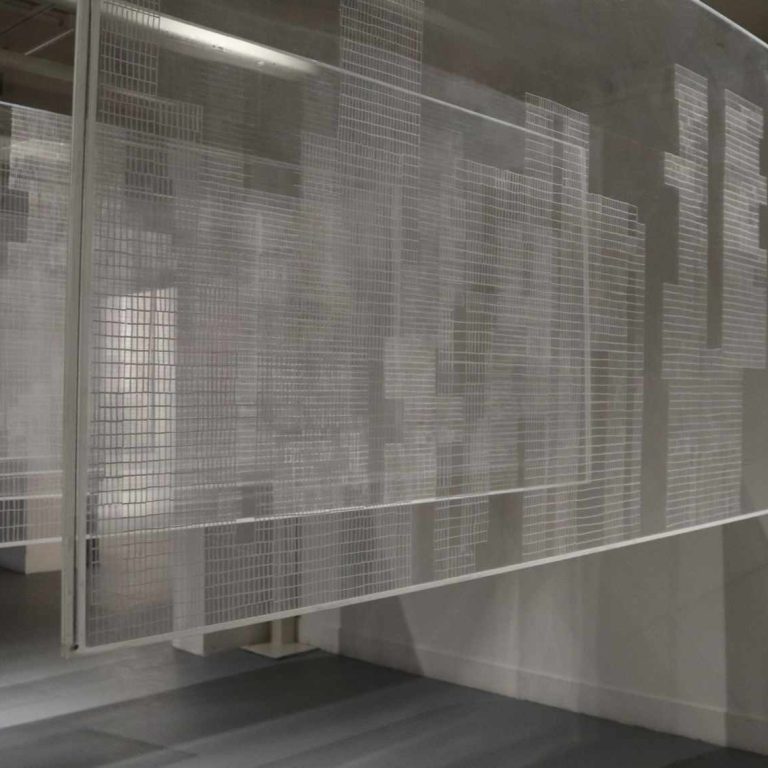 Assorted Aggregation (another view), Installation of nine works, 36 x 72 in each, Ink on Acrylic sheet, 2018-2019