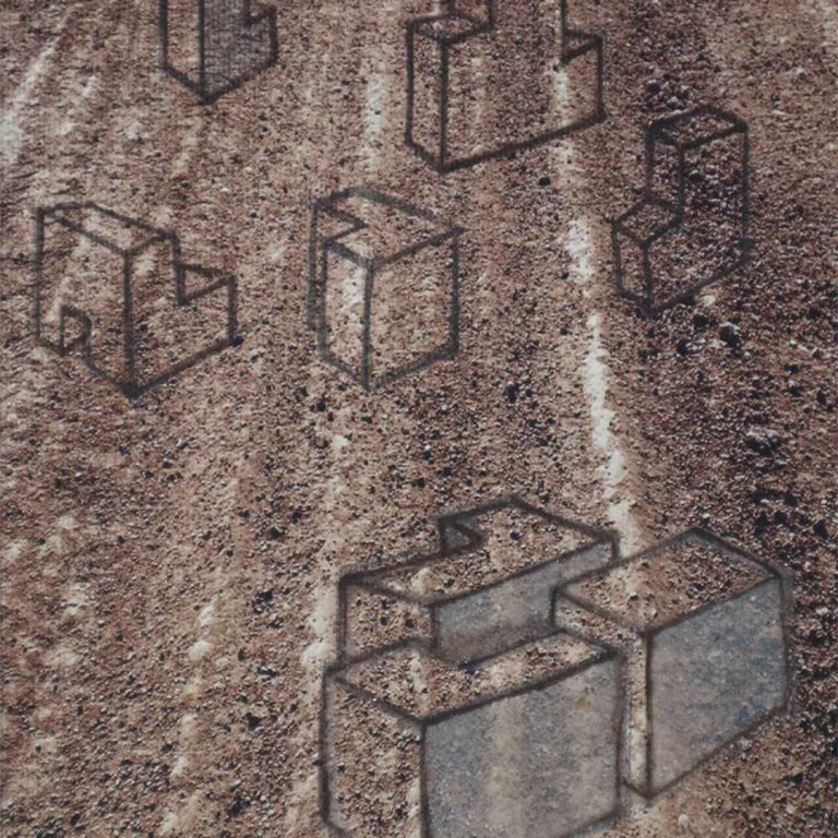 Detail 1, 6 x 8 x 1 inch, Sand and acrylic on photographical work