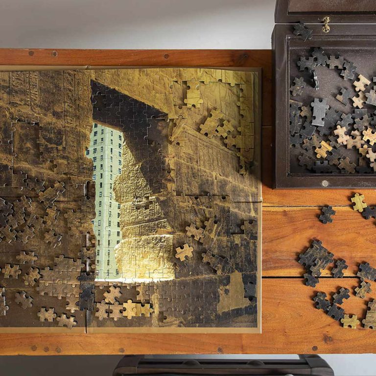 INTRUDER Puzzle, 11 x 15 x 3.5 in, Puzzle of 500 pieces in wooden box, 2020