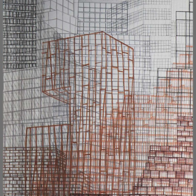 Juxtaposed Expansions 14, 22 x 30 in, Pastel and ­­water color on acid free paper, 2015