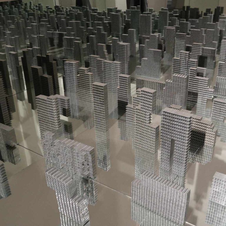 Pervasive Expansion 1, Staple pins and mirror, Installation spreading 120 X 96 inch, Display variable, 2016-2019