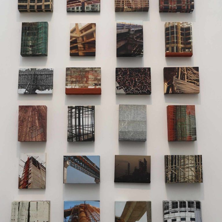 Unremitting Expansion 4, 6x 8 x3/2/1 inch, Mix media on photographical work on canvas, Total works 21, 2017-2019